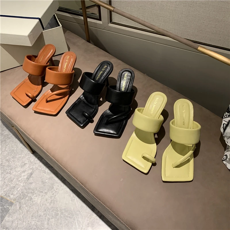 Fairy Wind High-Heeled Sandals Drag A Word Ins Tide Peep-Toe Clip Toe 2022 Summer Wears Outside Europe And The United States