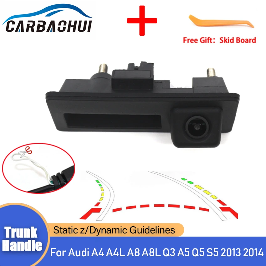 

Parking CCD HD High quality Car Trunk Handle Rear View Camera For Audi A4 A4L A8 A8L Q3 A5 Q5 S5 2013 2014 Dynamic trajectory