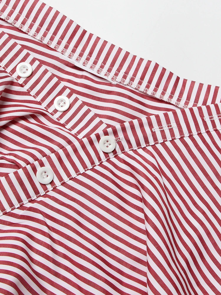 Женская однобортная рубашка VGH полосатая Повседневная Блузка с диагональным