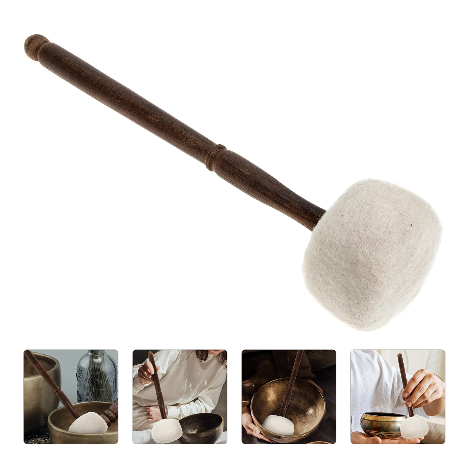 

Felt Singing Bowl Mallet Tibetan Singing Bowl Striker Wooden Sound Bowl Stick