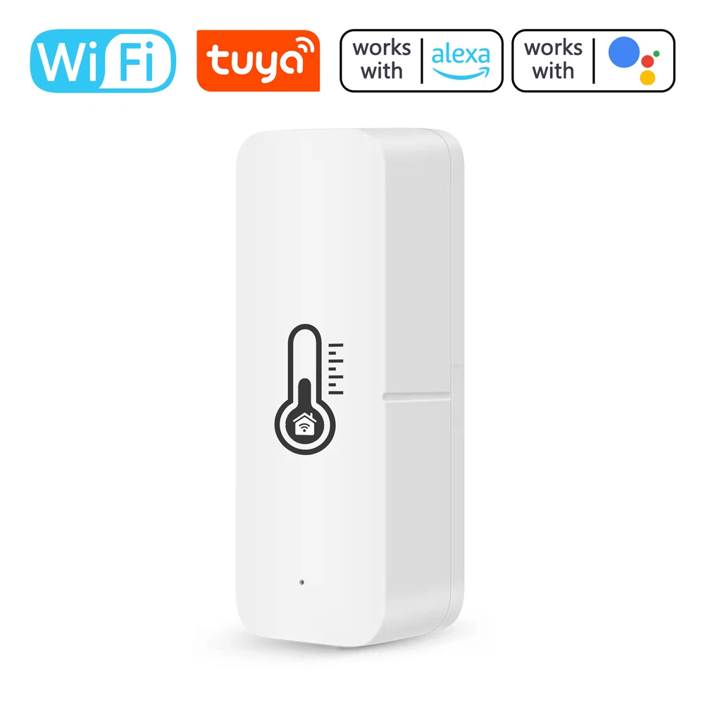 

Tuya WiFi Интеллектуальный датчик температуры и влажности Датчик мобильного телефона ПРИЛОЖЕНИЕ Совместимо с Alexa Google домашний измеритель темп...