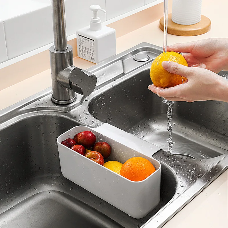 

Kitchen Sink Shelf Drain Rack Basket Kitchen Accessories Organizer for Tableware Clean Sponge Multifunctional Fruit Storage Rack
