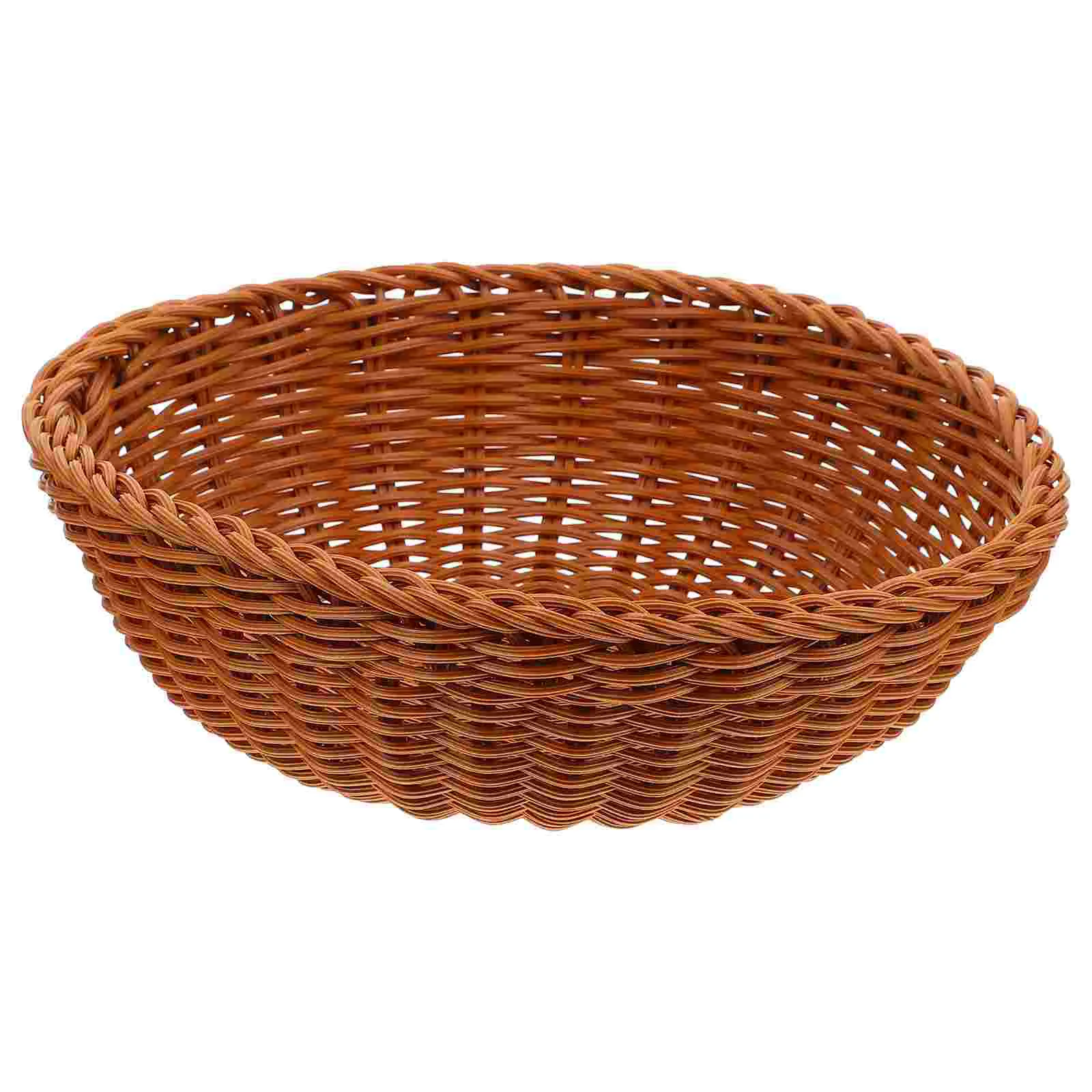 

Basket Woven Wicker Fruitbowl Serving Bread Storage Picnic Rattan Baskets Ratten Round Vegetable Display Kitchen Countrytray