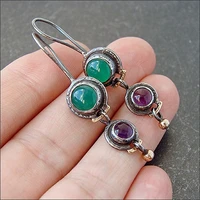 2022 simple green stone dangle earrings for women boho engagement wedding jewelry statement drop earring pendientes bijoux