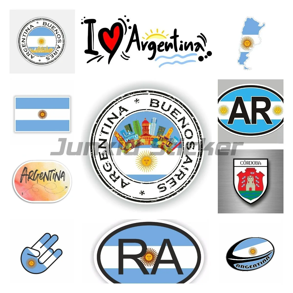 Argentina Buenos Aires National Flag Helmet  Motorcycle Accessories Decal Funny Car Sticker Vinyl Waterproof Decal
