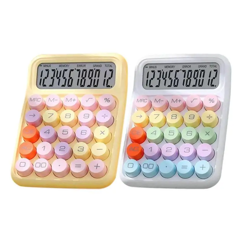 

Настольный калькулятор, милые 12-значные калькуляторы для девочек, калькулятор с большими кнопками и легко читаемым дисплеем для дома и офиса