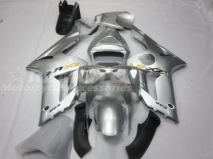 

Новый комплект обтекателей для мотоцикла ABS, подходит для Kawasaki Ninja ZX-6R ZX6R 636 2003 2004 03 04, кузов под заказ, серебристый
