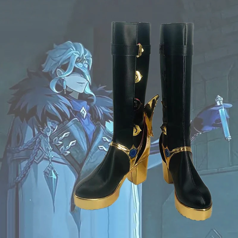 

Genshin Impact Snezhnaya Fatui докторская обувь для косплея сапоги для Хэллоуина Косплей Костюм Аксессуар маска сапоги для вечеринки на Хэллоуин