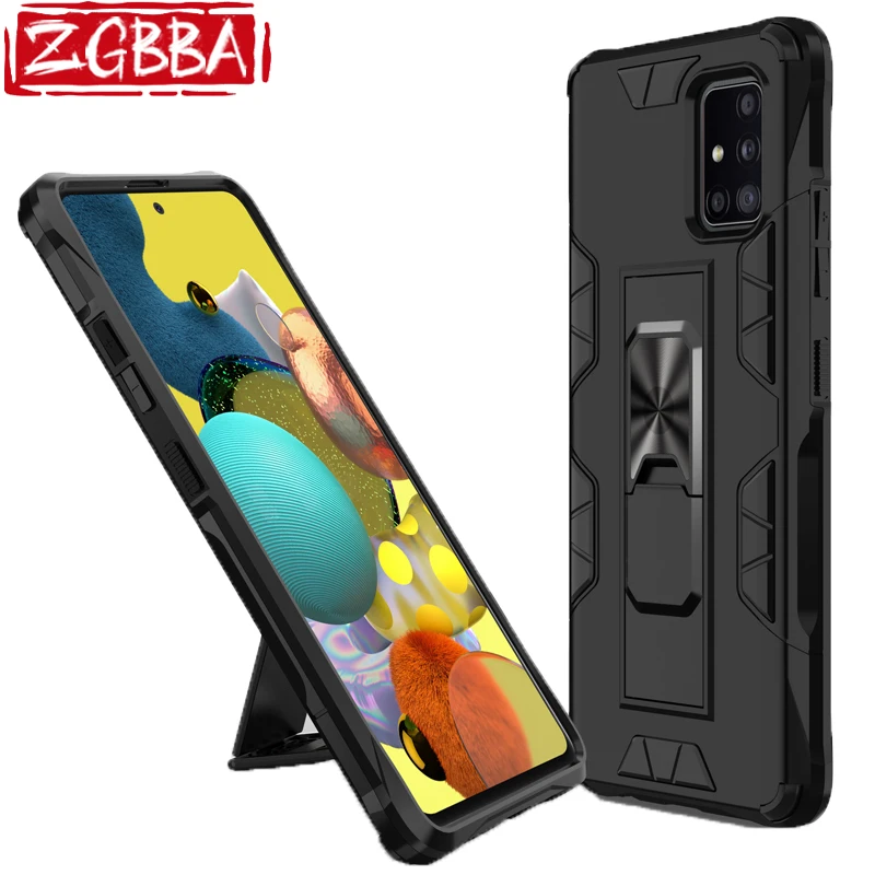 

ZGBBA Shockproof Phone Case For Samsung A02 A12 A01 Car Holder Armor Protective Cover For Galaxy A51 A71 A81 A91 A42 A32 A52 A72