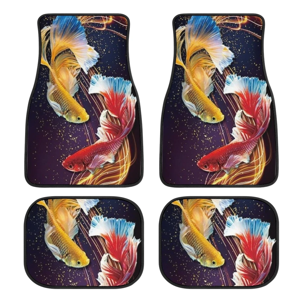 

Bata fish goldfish printed car floor mat 4pcs rubber material decoration car floor mat accessories interior