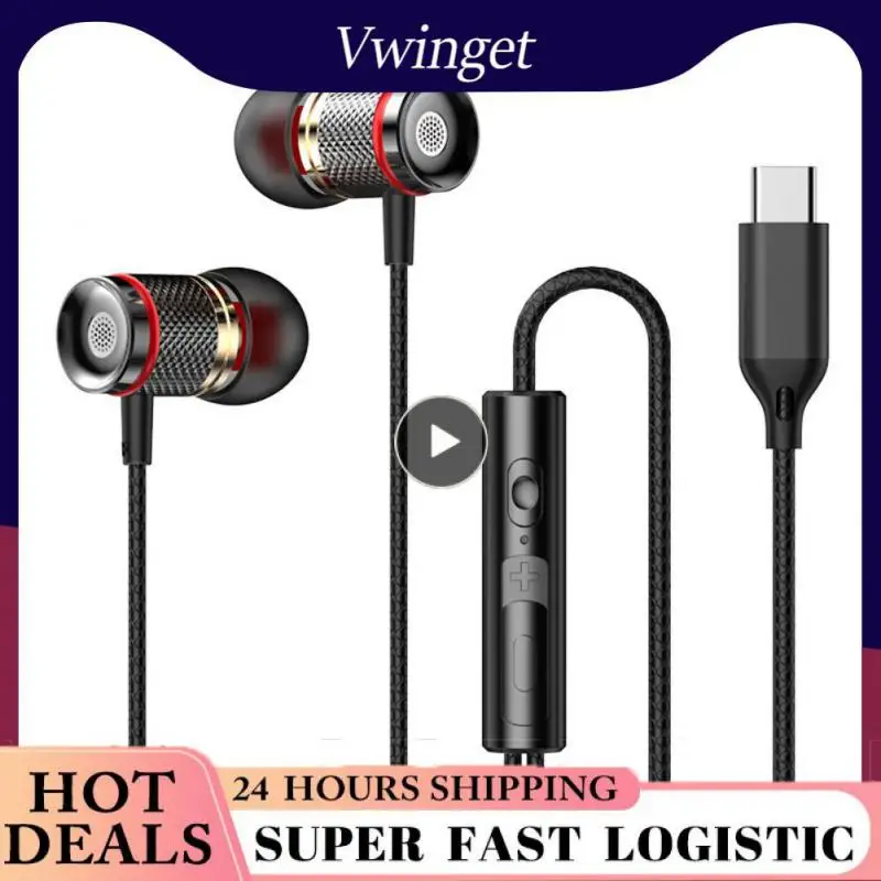 

Extra Bass With Mic Sport Headset Music Earbuds In-line Control Gaming Wired Earphone Lightweight Hifi Headphones In-ear