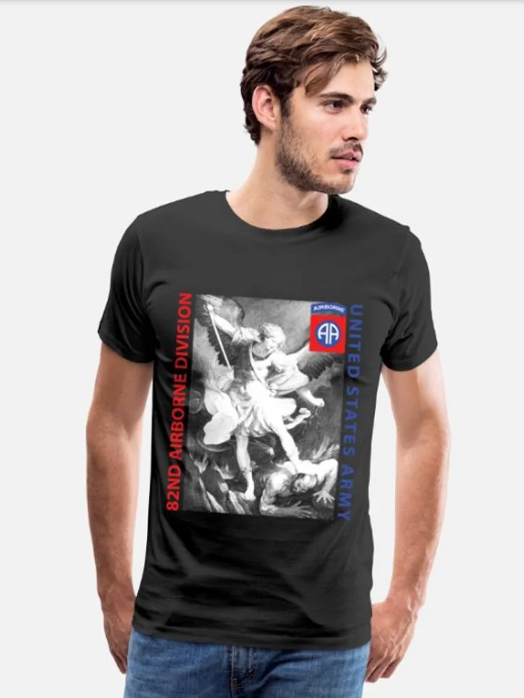 82nd airdivision-Saint футболка с Майклом Новая летняя повседневная мужская из 100% хлопка
