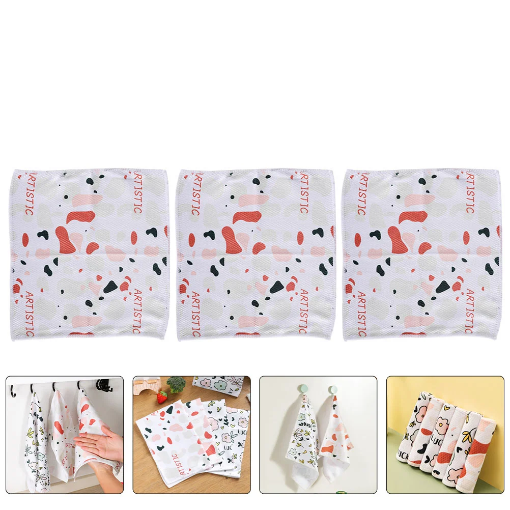 

3Pcs Cloths Household Dish Rags Dish Cloths Wear-resistant Cleaning Rags Convenient Cleaning Cloths for Dish Clean Kitchen