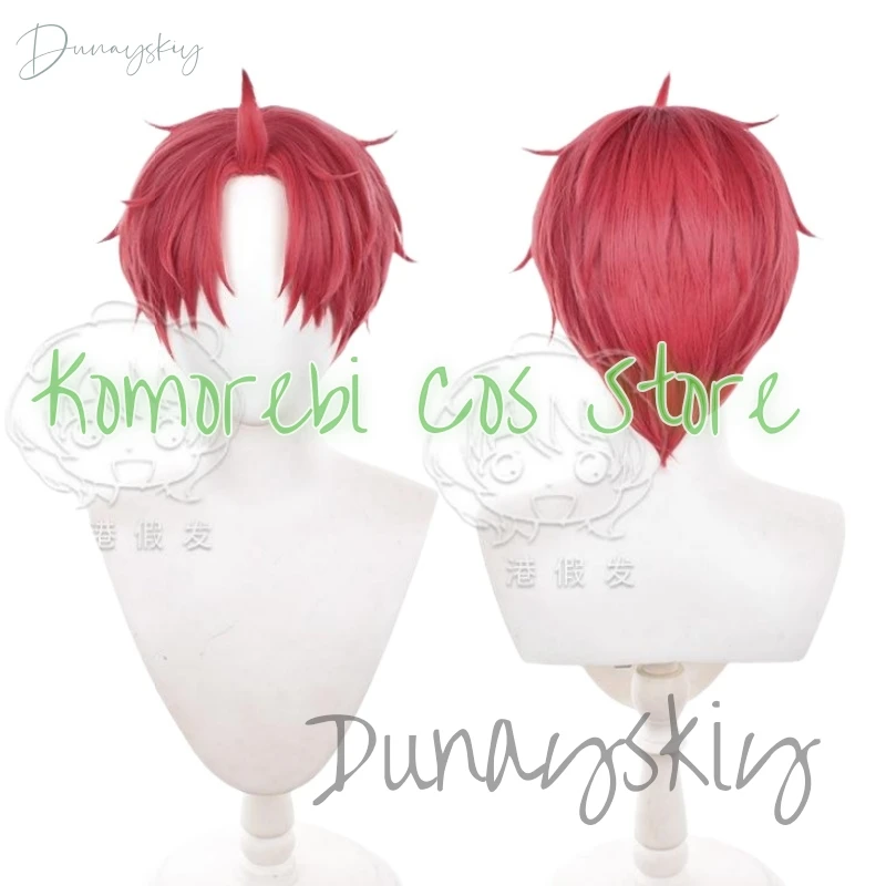 Аниме Dandadan Jin Enjoji парик для косплея Jiji красные серьги с короткими волосами