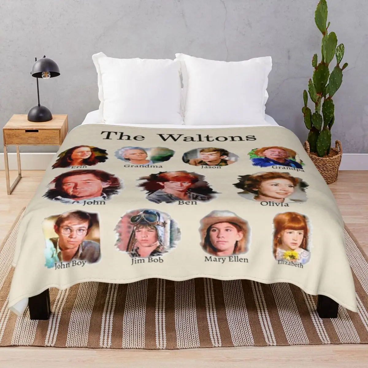 The Waltons Blankets Fleece All Season Warm Unisex Throw Blanket for Bed Sofa Camp Office