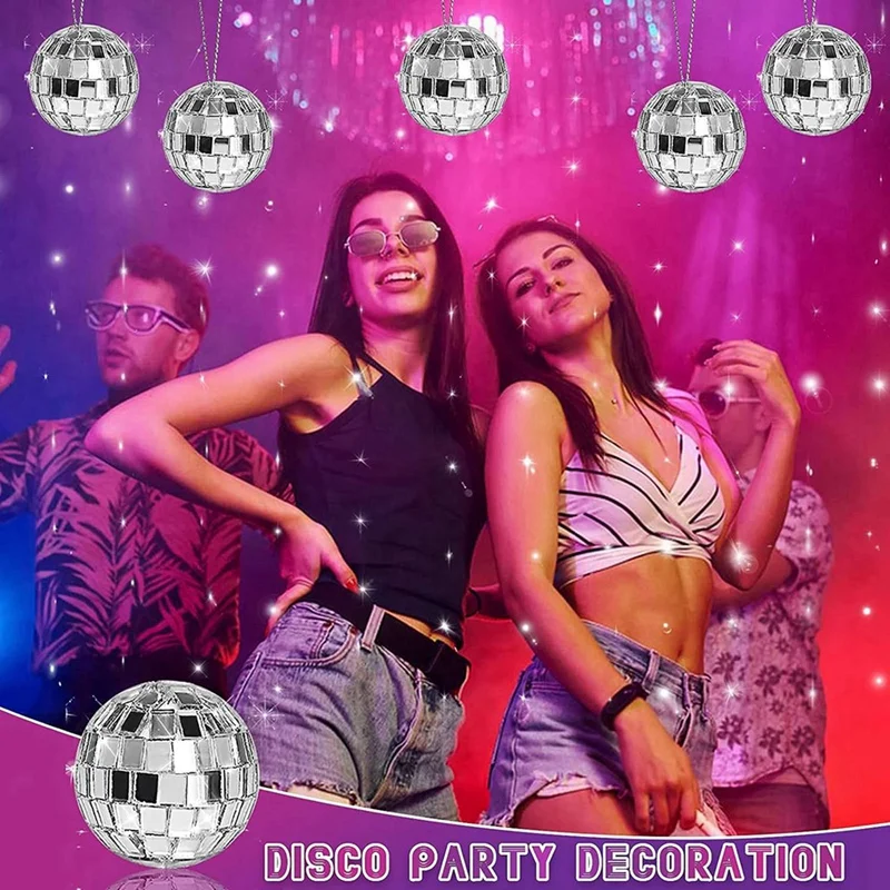 Новинка-60 упаковок диско-шар серебряное подвесное зеркало украшения с веревкой