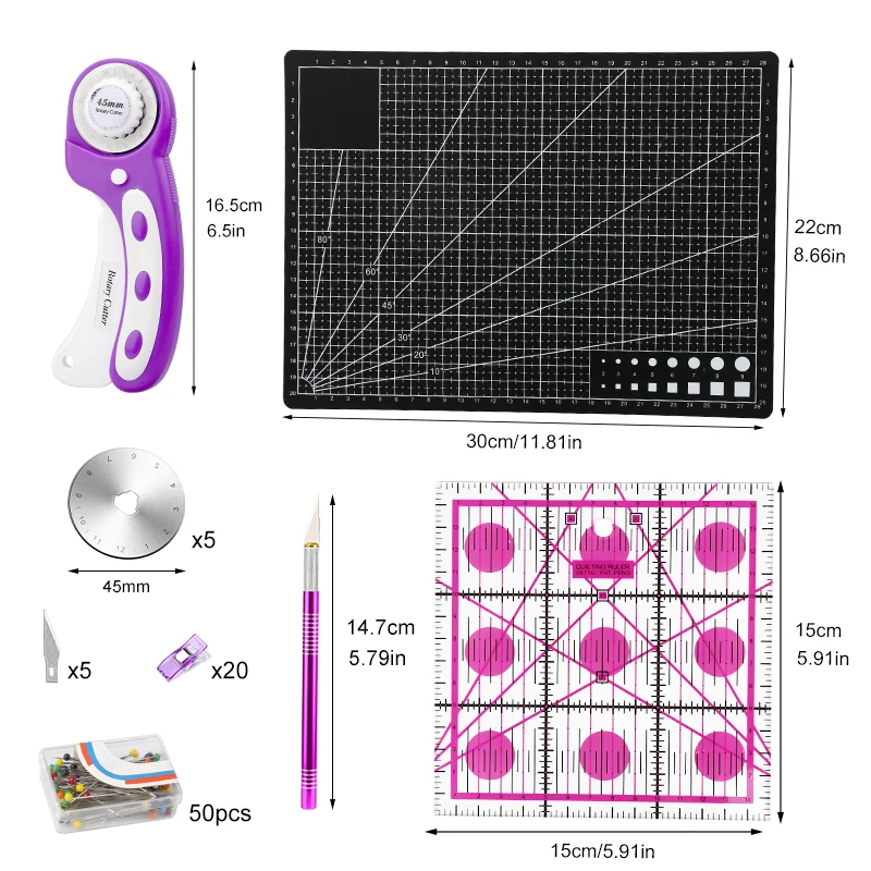 Koveen 45 мм роторный резак пластик + металл швейный инструмент для кожи и ткани с