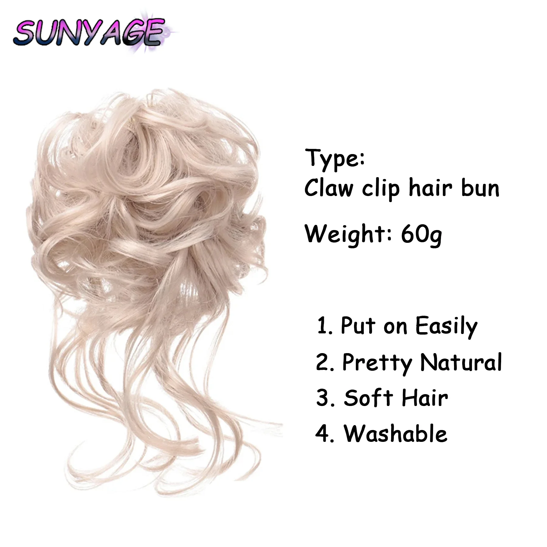 SUNYAGE синтетические спутанные кудрявые волосы в пучок шиньон для наращивания