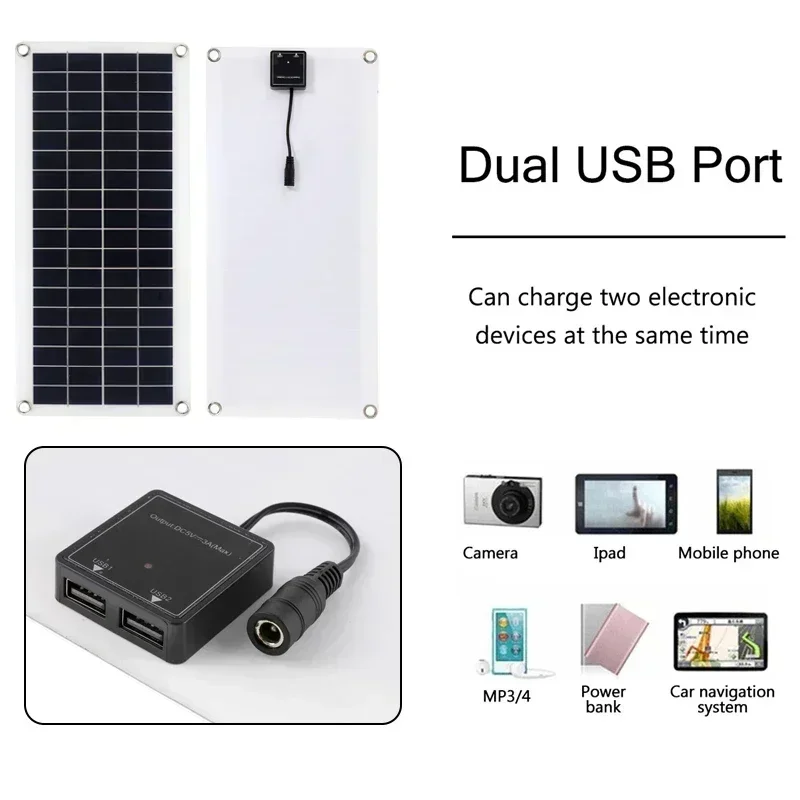 Гибкая солнечная панель 300 Вт зарядное устройство 12 В двойной USB с контроллером