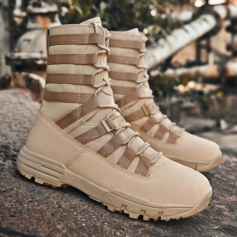 New Military Men Boots High Quality Tactical Boots Men Special Force Desert Combat Army Boots Outdoor Hunting Shoes Hiking Boots