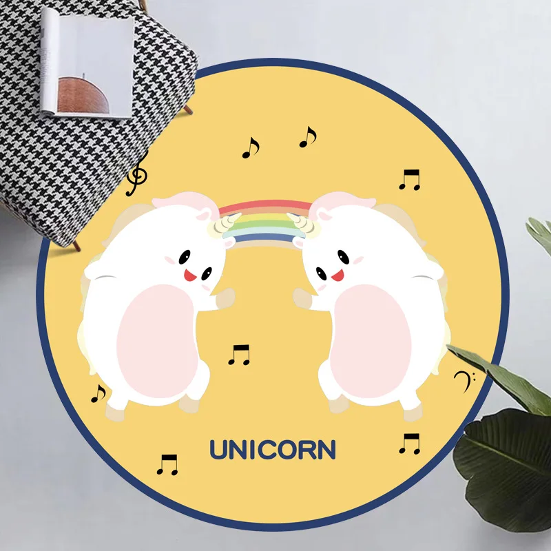 

Japanese Cartoon Printing Crystal Velvet Round Carpet Kids Play Mats Children'S Room Reading Area Floor Mat Home Decoration