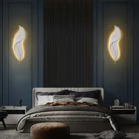 Indoor Nordic Decorative Modern Luxury Lamp Bedroom LED Feather Wall Sconces Bedside Living Room Simple Lighting