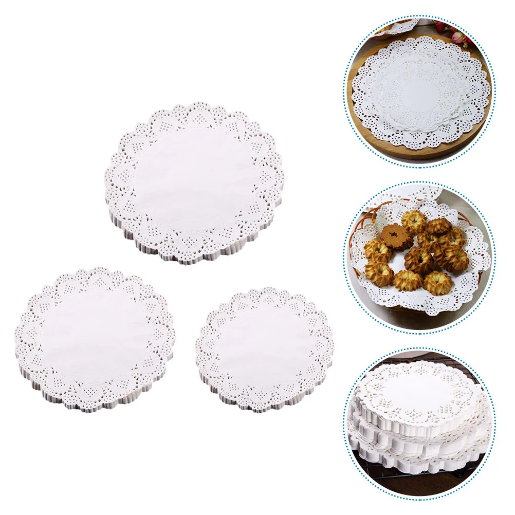 

Paper Oil Baking Cakesheet Doilies Mats Absorb Disposable Hollow Mat Absorbing Grade Pad Proof Grease Pads White