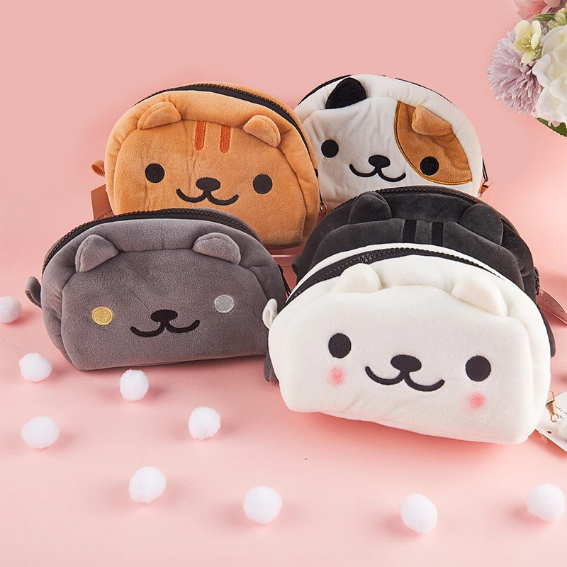 

Cute Cartoon Kitty Cat Large Capacity Plush Pencil Bag Pouch Case Pencilcase Stationery Organizer for School Student Gift