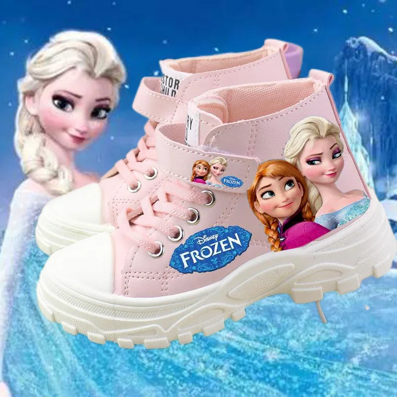 Детские парусиновые ботинки Disney высокие кроссовки для мальчиков и девочек