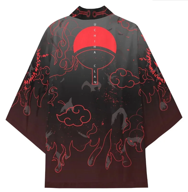 Кимоно из аниме плащ Какаши Akatsuki Uchiha Itachi косплей Wafuku Kurama с 3D принтом юката