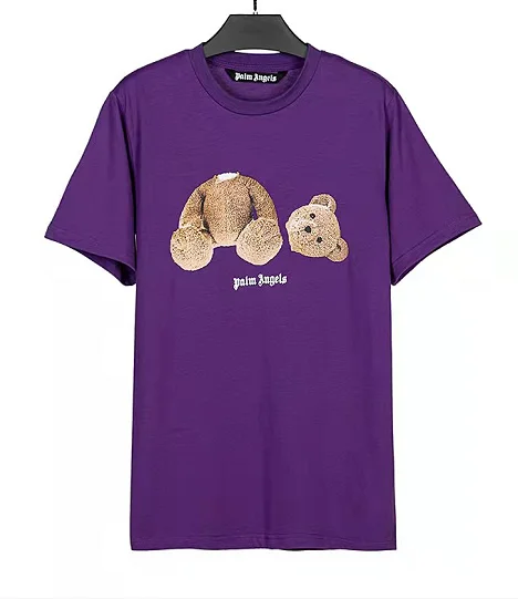 Футболка Мужская/женская с коротким рукавом и мультяшным медведем |