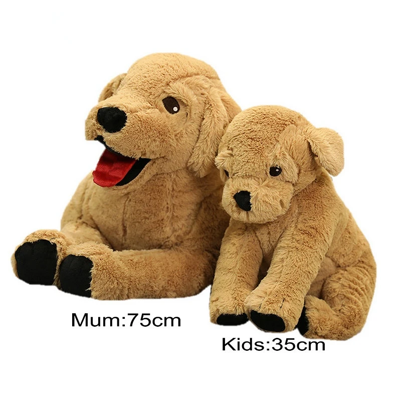 Super Simulation Mum&Kids Labrador Dog PLush Toy Stuffed Lifelike Golden Retriever animals Doll toys for Cub Dog toys