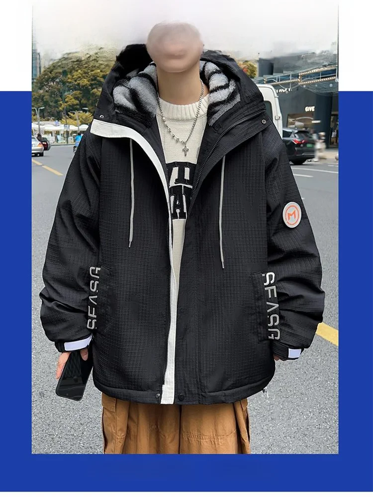 Осенне-зимняя мужская куртка новинка 2024 толстая свободная верхняя одежда с