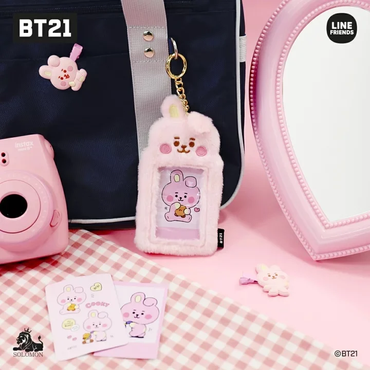 Корейский милый плюшевый держатель для фотокарт BT21 брелок ключей предзаказ
