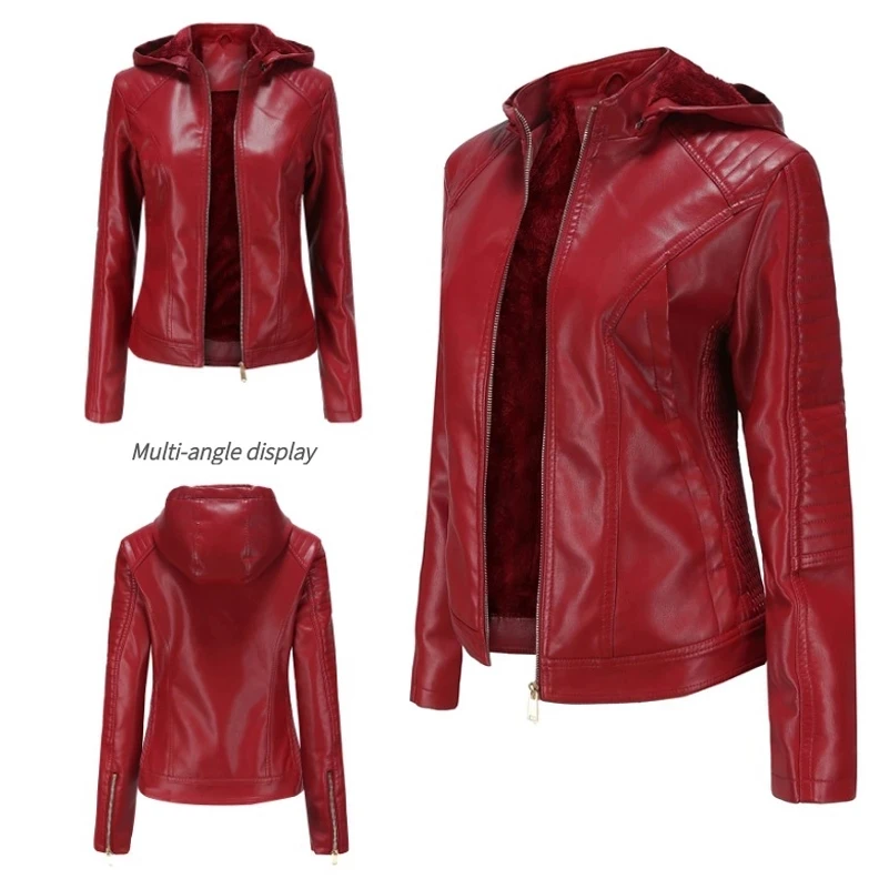 

FJIHRFRJ202120803 leather 2021 jacket short warm Hooded Autumn And Winter free shipping