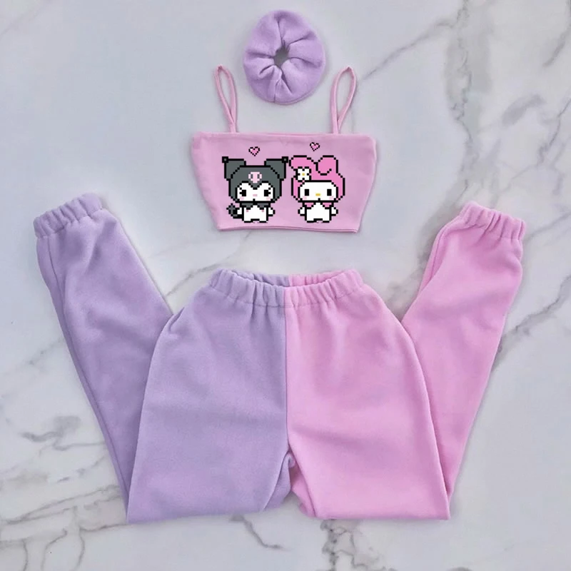 Женский укороченный топ в стиле Харадзюку модный розовый - Цена: 