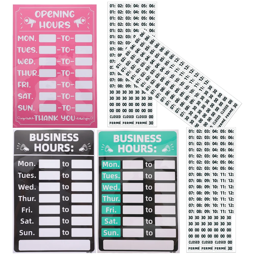 

6Pcs Business Operation Hours Signs Hours of Opening Sign Store Shop Library Hours Sign