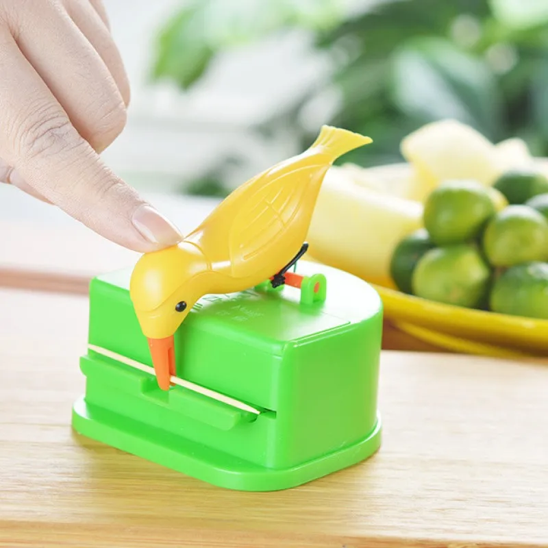 

Коробка для зубочисток с маленькой птичкой, настольные украшения, автоматический пресс, держатель для пирсинга, фотоэлемент