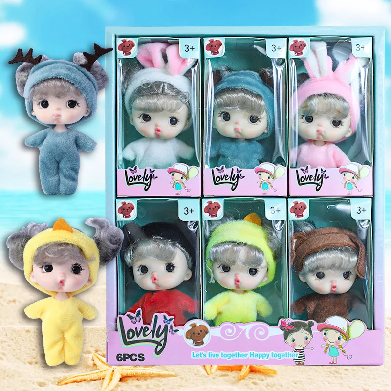 

6 шт./набор, детские куклы с одеждой, 10 см