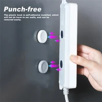 2pcs hook round removable wall mounted hanger home remote control charging cable router photo frame hanging tool grey
