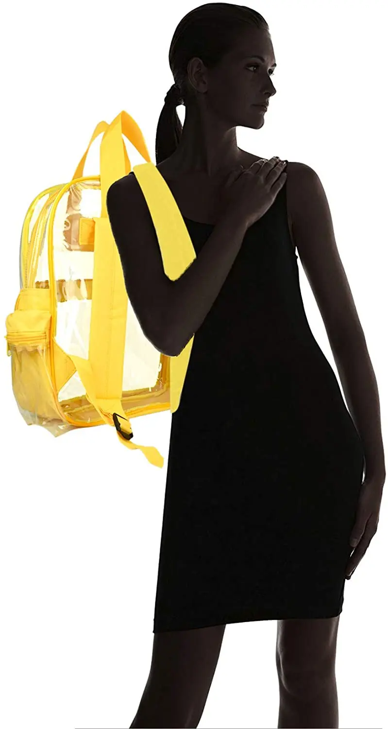 15 Inch Unisex Adult Multi-Purpose Clear Backpack - Yellow
