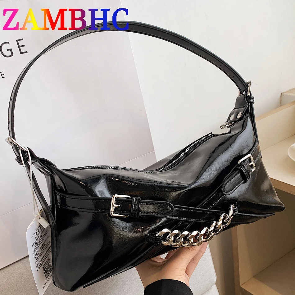 

Soft Silver Oil Skin PU Leather Shoulder Side Bags for Women 2023 Designer Luxury Crossbody Bag Female Hobos Handbags and Purses