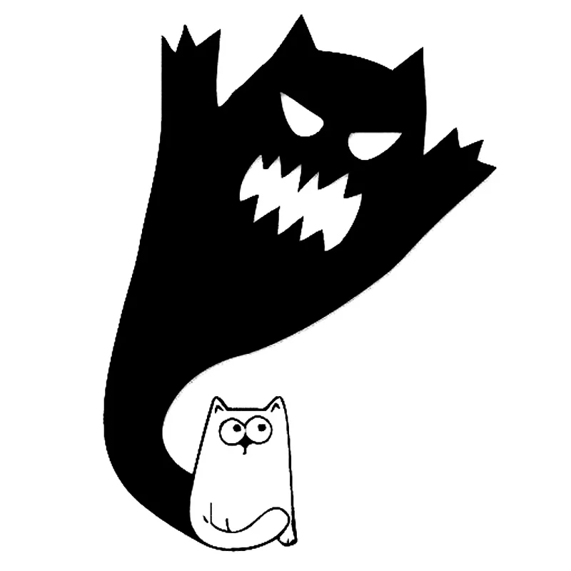 

Забавные виниловые наклейки для мотоцикла 12 см х 16 см с изображением кота животных черные/Серебристые