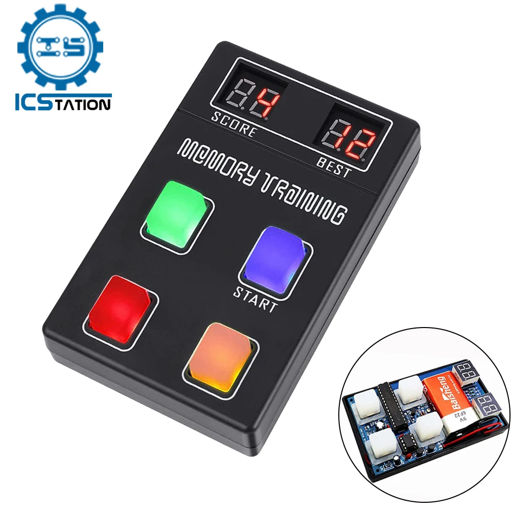 

DC 9V DIY LED Memory Training Game Machine Kit Fun LED Electronic Handheld Soldering Puzzle Competition Game Console Set Gift