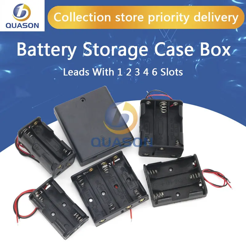 AA Size Power Battery Storage Case Box Holder Leads With 1 2 3 4 6 Slots Container Bag DIY Standard Batteries Charging Droship