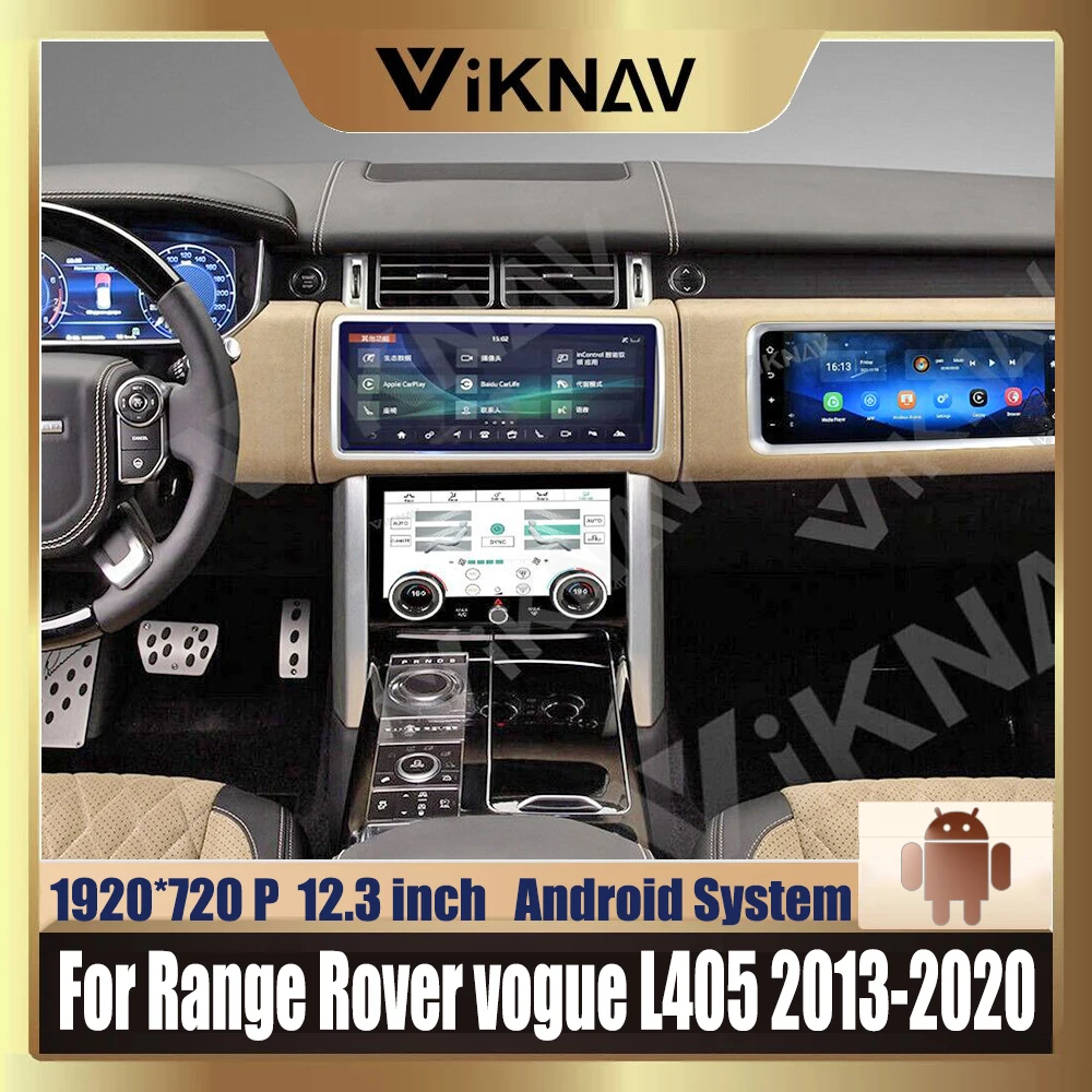 

12.3 inch Android car radio For Range Rover vogue L405 touch AC screen Co-pilot screen GPS Navigation player Carplay