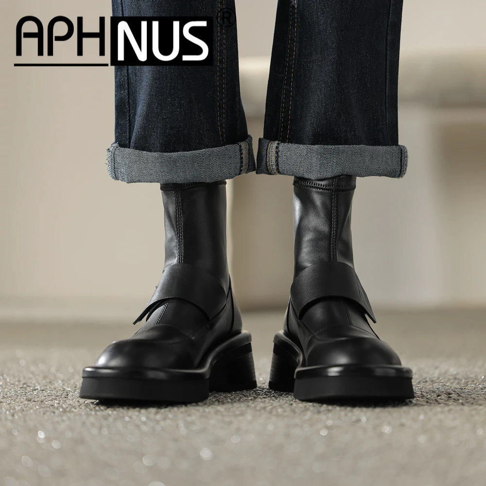 

APHNUS Womens Boots Tall Mid Calf Knee Thigh High Leg Low Mid Heels Pumps Boots Woman 2023 Shoes For Women New Boot