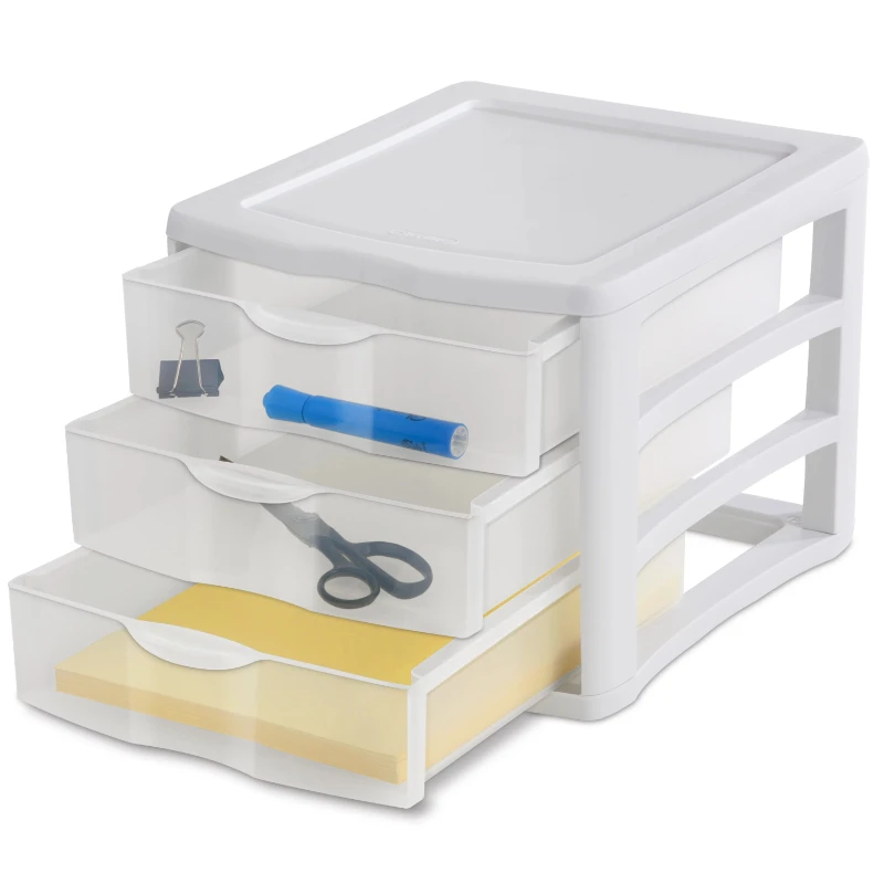 

2023 Drawer Unit Plastic, White, Set of 4 Storage Organizer free shipping