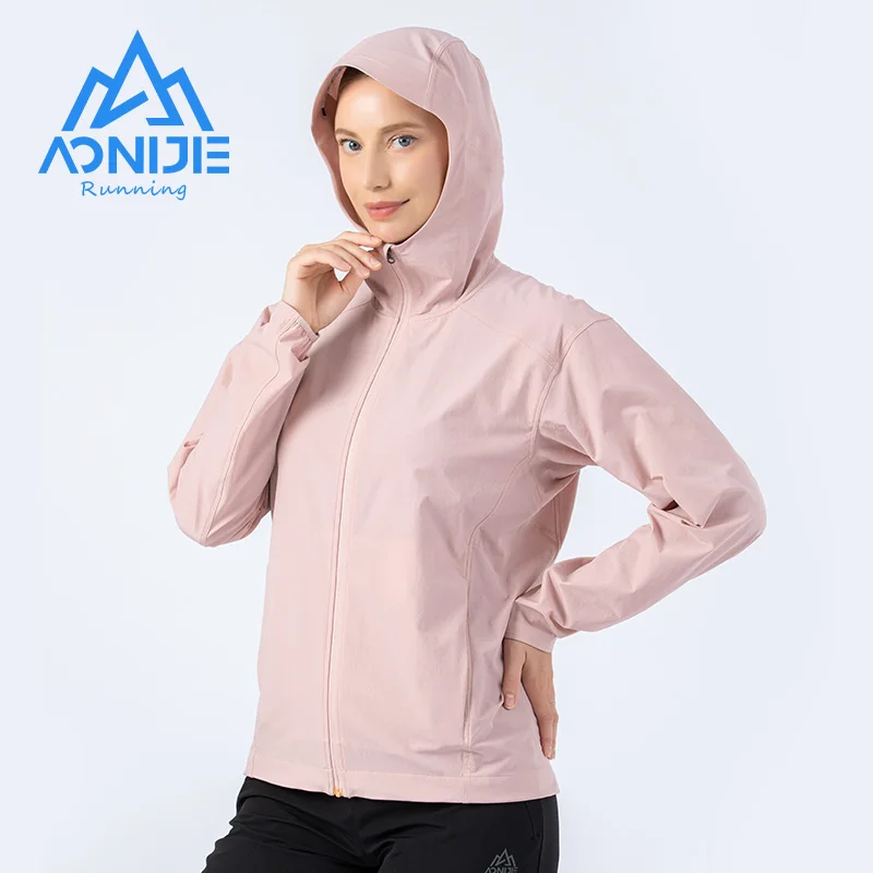 AONIJIE FW5136 Newest Women Female Waterproof Sports Thin Jacket Windbreak Hooded Coat Breathable For Gym Running Hiking