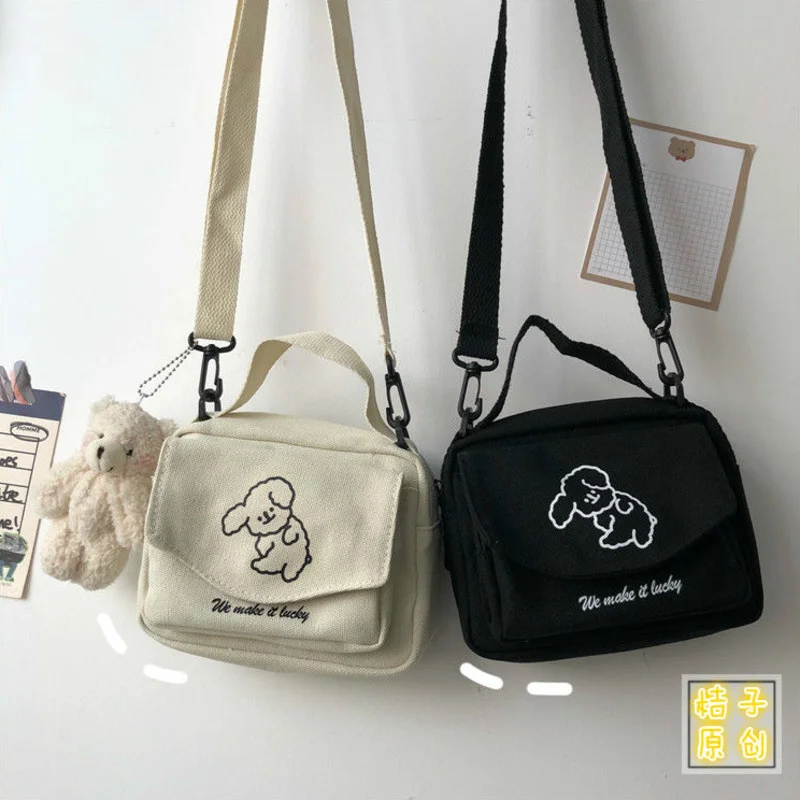 

Women Messenger Bag Ladies Canvas Print Cute Envelope Bag Girl Cartoon Student Shoulder Bag Famale Handbags 2023 Bags Purse